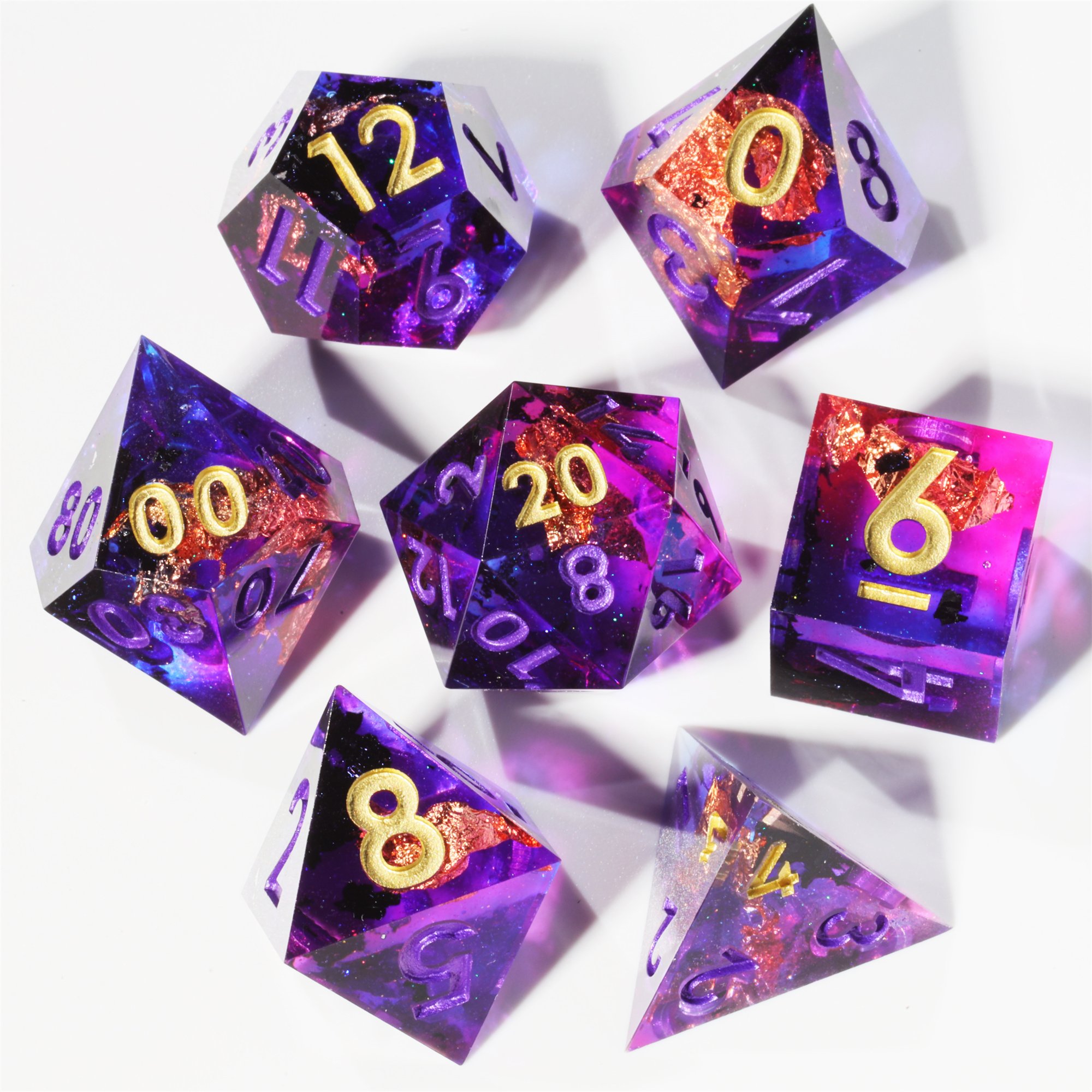 MINI PLANET DND Dice Set Handmade Colored Polyhedral Resin Dice with Sharp Edges For TRPG Games Custom DND Dice Set and D6 D20