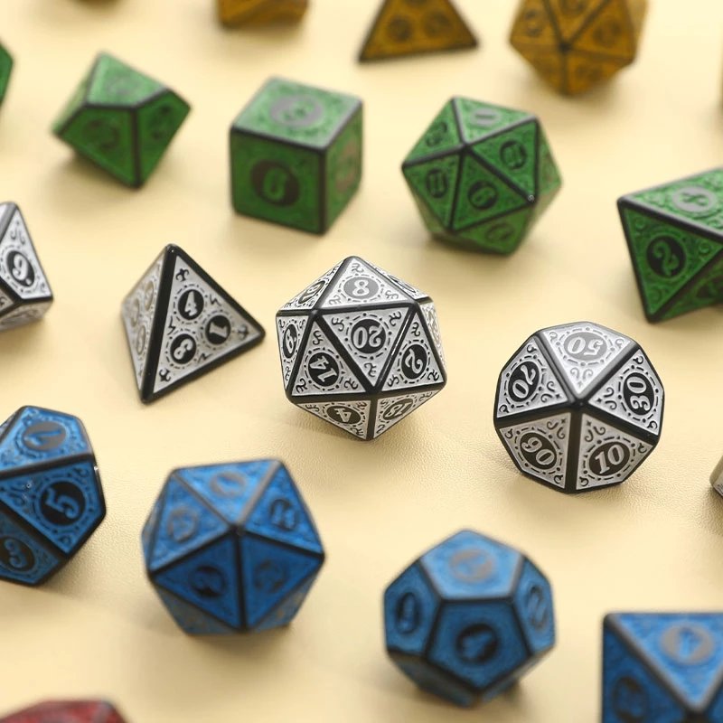 Wholesale Metal & Plastic Gemstone Polyhedral Dnd Dice Set Rpg Dice Personalized Polyhedral Metal Dice Set