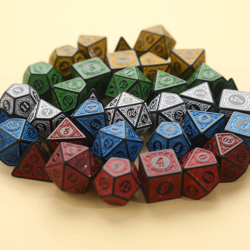 Wholesale Metal & Plastic Gemstone Polyhedral Dnd Dice Set Rpg Dice Personalized Polyhedral Metal Dice Set