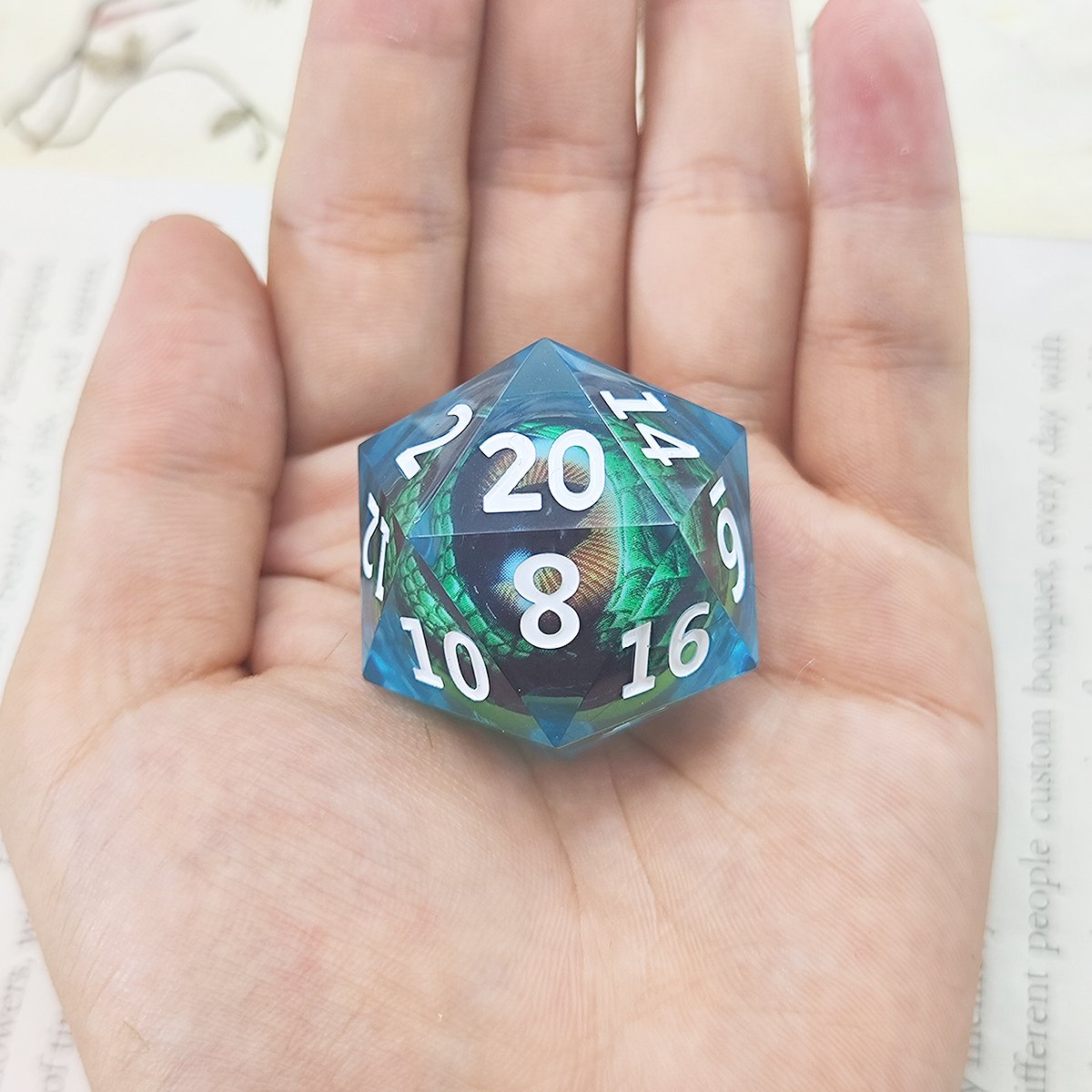 Liquid Quicksand Longan DND Resin dice D20 Dungeons and Dragons board game RPG Dice 35MM can be customized to shake