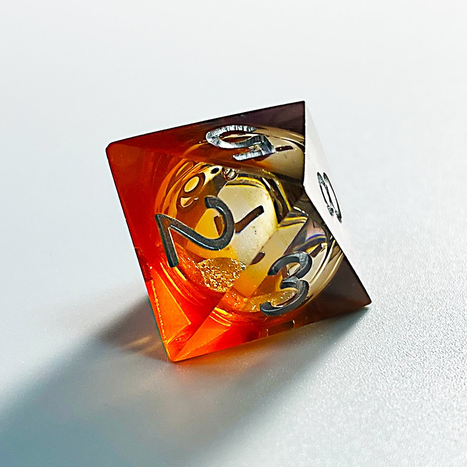 Custom Resin Dice Set 22mm Plastic 6 Sided D6 D12 D20 Transparent Swirling Swirl Sharp Edge Die Set