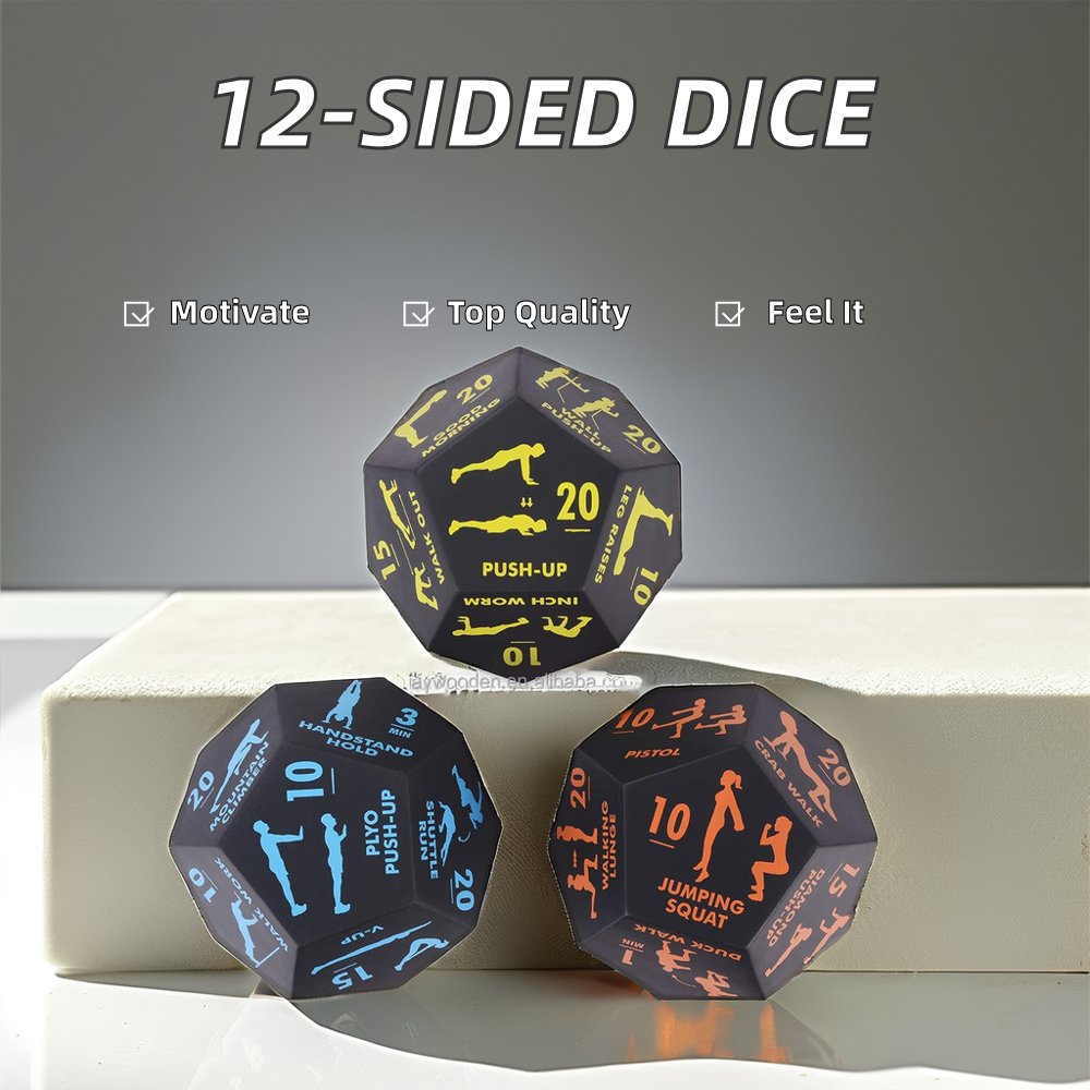 Wholesale Custom 12-Sided PU Foam Fitness Dice Anti-Stress Training Tool for Home Workouts & Bodyweight Sports for DND Players