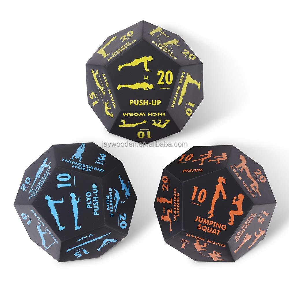 Wholesale Custom 12-Sided PU Foam Fitness Dice Anti-Stress Training Tool for Home Workouts & Bodyweight Sports for DND Players