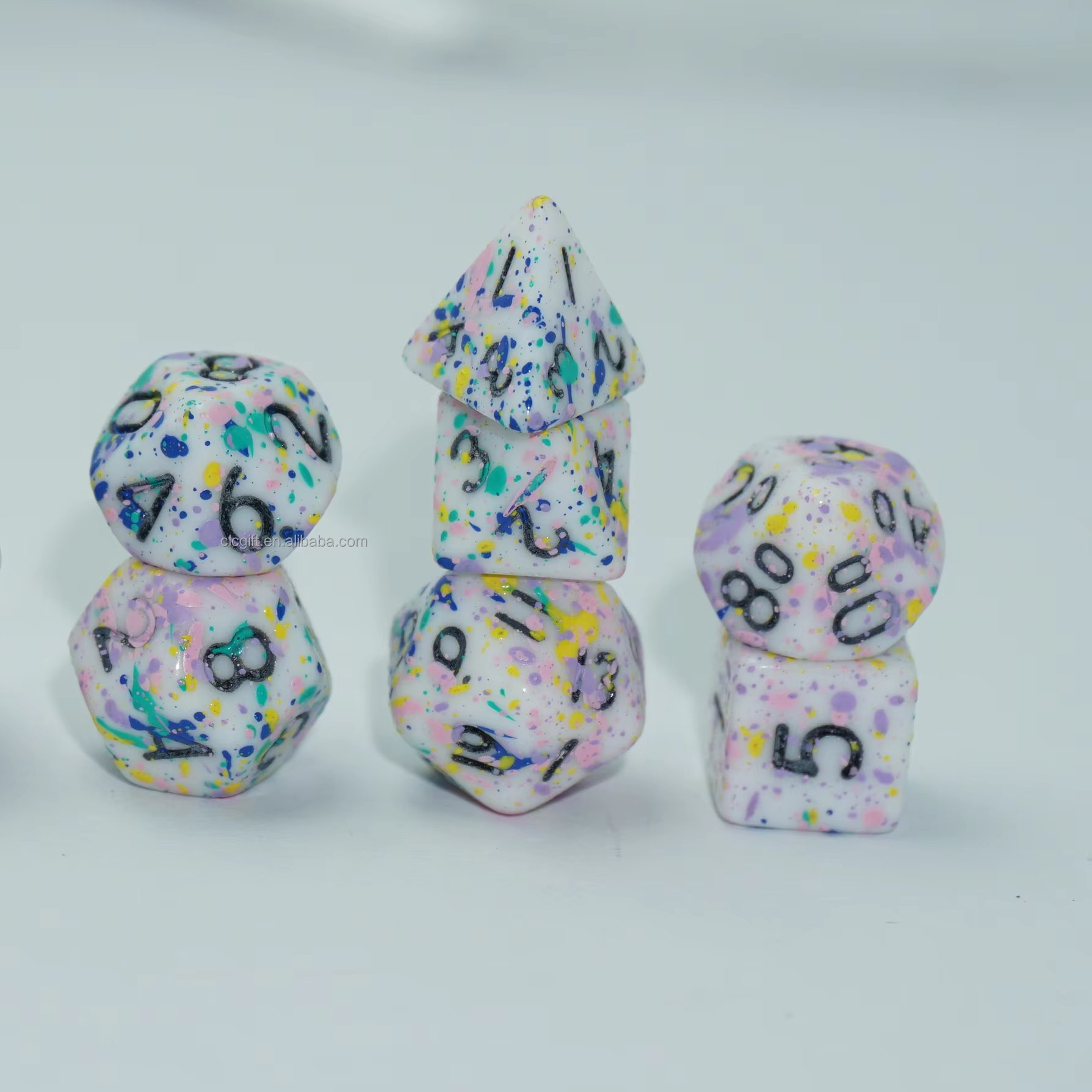 Acrylic 10mm Mini 7pcs RPG DND Borad Game Best popular New release Blood dice set
