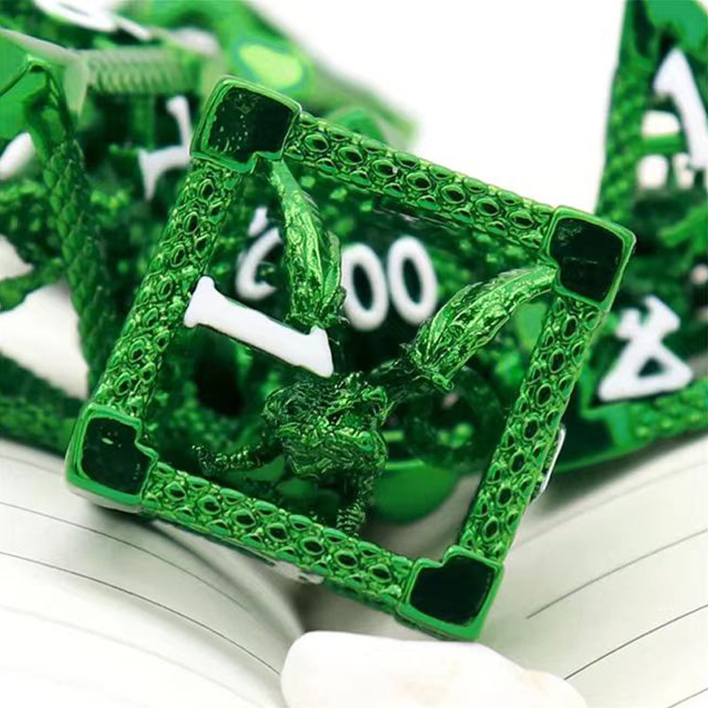 Dnd Board Game Entertainment Dice Set Metal Cutout Stereoscopic 3d Dragon Dice Multi-sided Dice Dungeons And Dragons Board Game