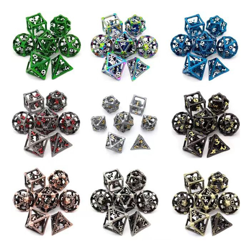 Dnd Board Game Entertainment Dice Set Metal Cutout Stereoscopic 3d Dragon Dice Multi-sided Dice Dungeons And Dragons Board Game