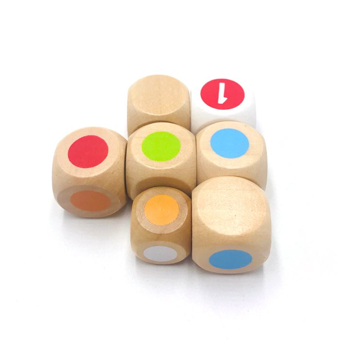 Custom 16mm blank printed dice wooden dice printed logo engraving pattern
