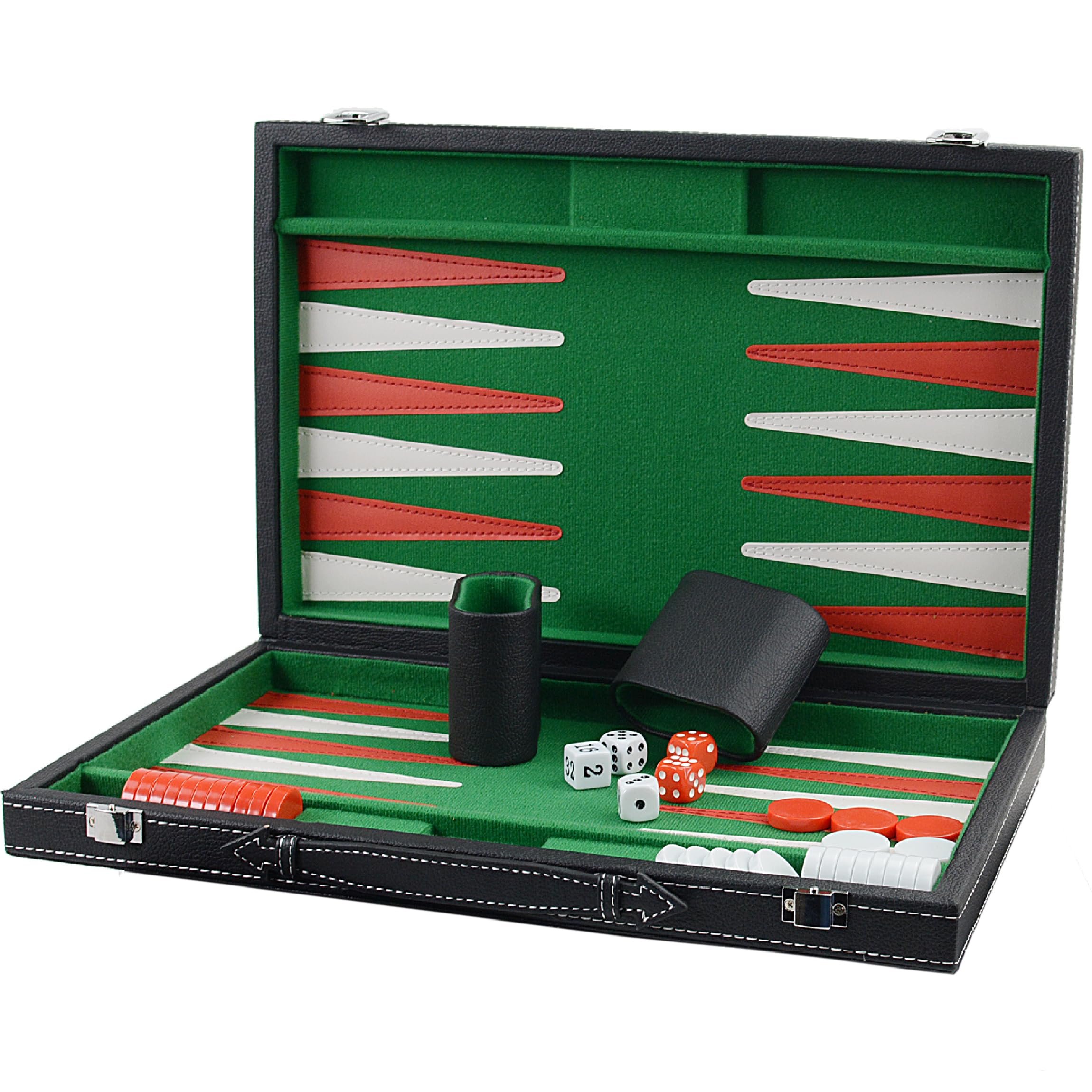 Custom Luxury Solid Wood Backgammon Precision Dice Pieces Cup Table Chess Board Game Large Leather Backgammon Set