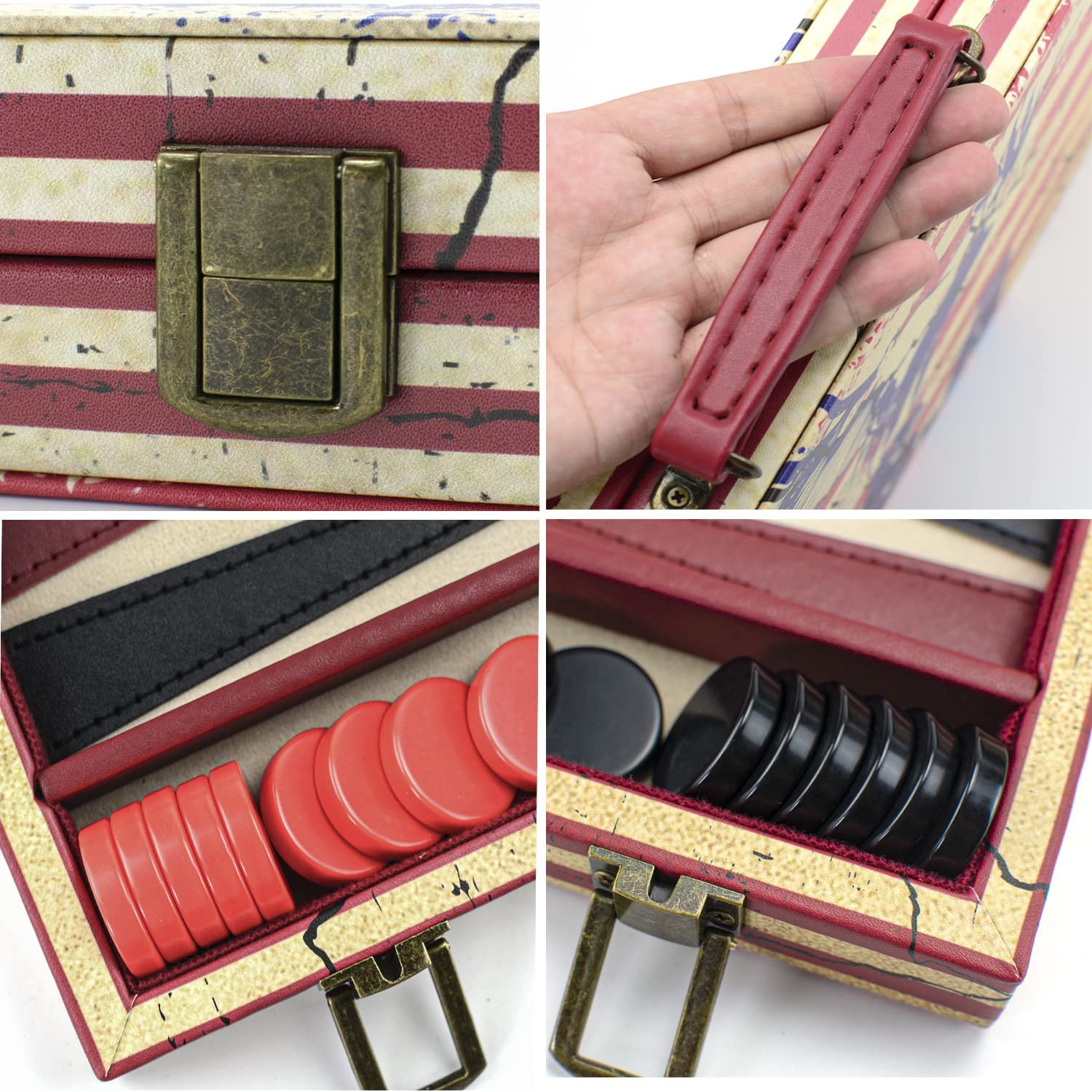 Custom Luxury Solid Wood Backgammon Precision Dice Pieces Cup Table Chess Board Game Large Leather Backgammon Set