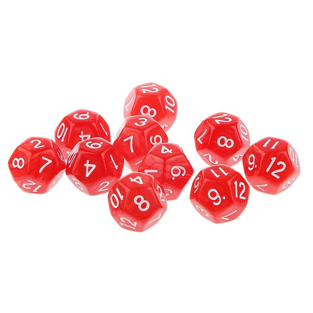 wholesale High Quality Manufacturers Polyhedral Acrylic Red 20mm bulk D12 dice Board Games