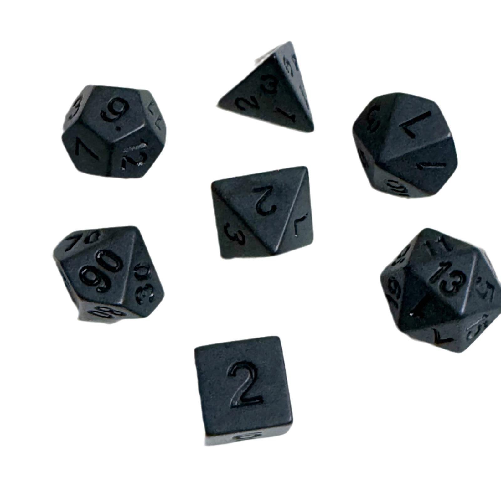 7pcs DND dice set black ink-free acrylic dice numbers table game bar black dice set