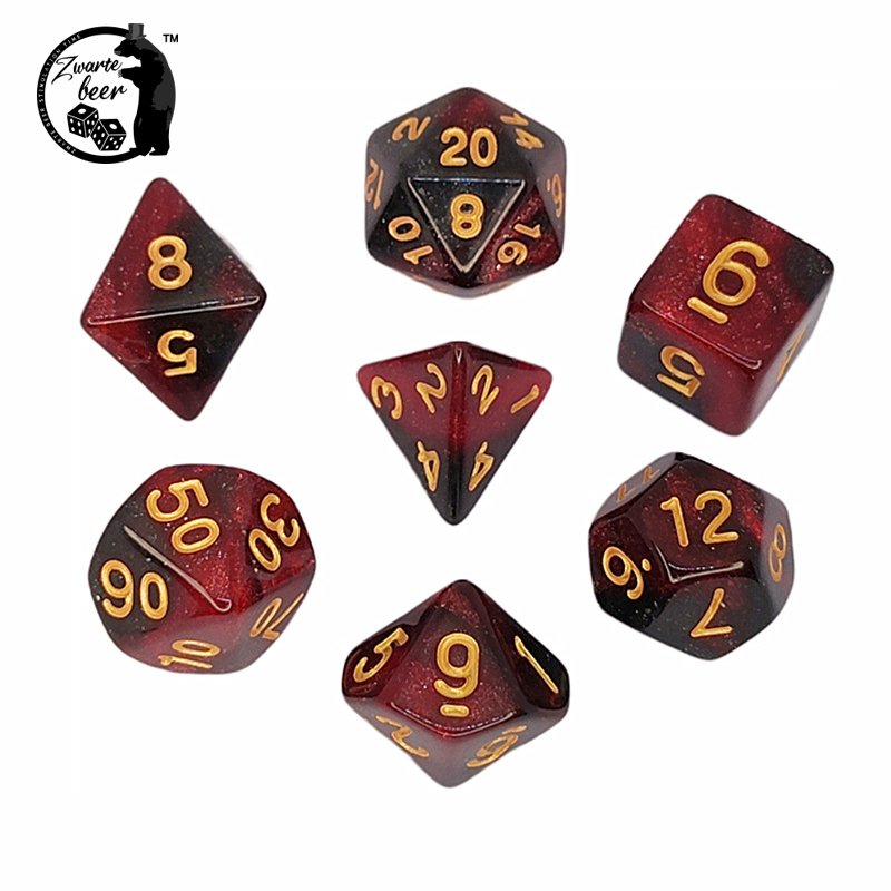 Custom dice d&d Starry Two-color Glitter Sparkle Cosmic Mixed Polyhedral DND Dice for RPG Table Game Dice with Pouch