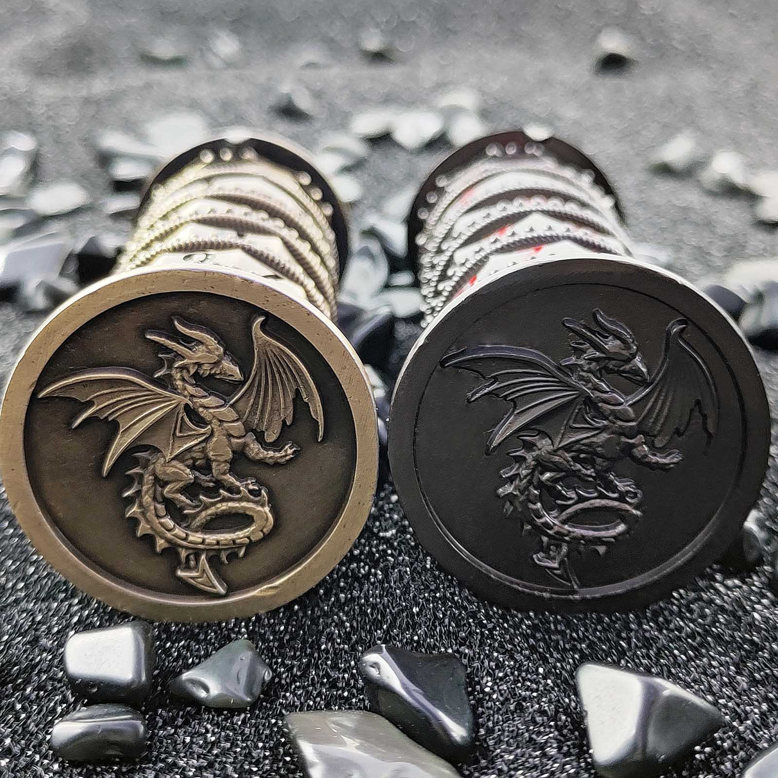 MINI PLANET 7-in-1 Metal Dice Tower Rotating Polyhedral DND Dice For RPG Role Playing DND Board Game Dragons&Dungeons Metal Dice