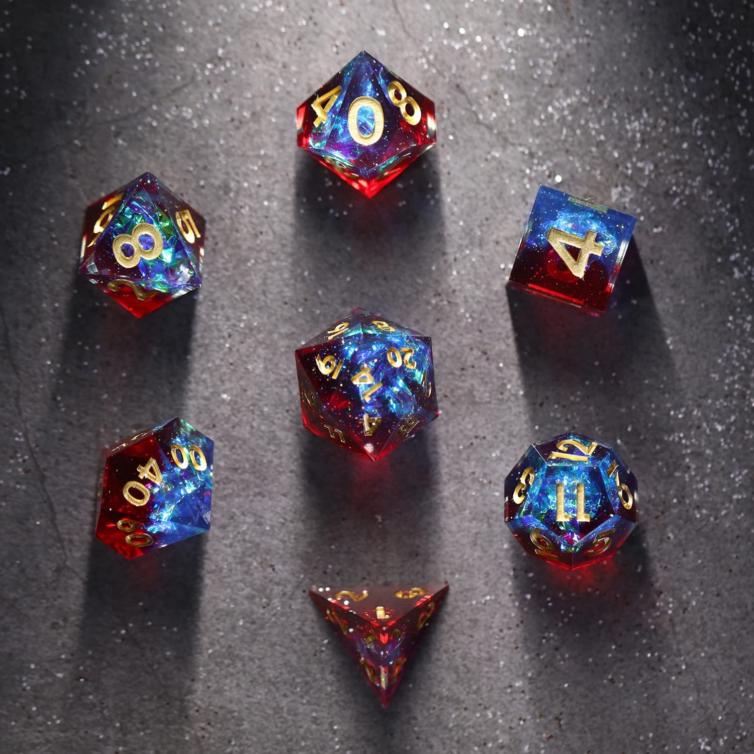 Spot D20 dice edge sharp dice set dungeon and dragon use RPG dice