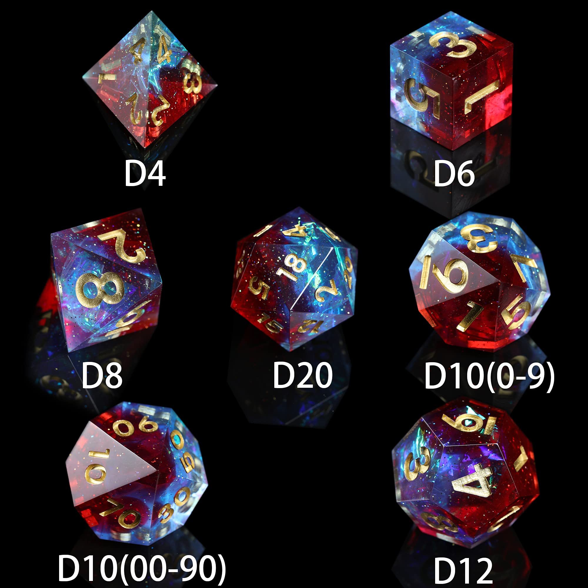 Spot D20 dice edge sharp dice set dungeon and dragon use RPG dice