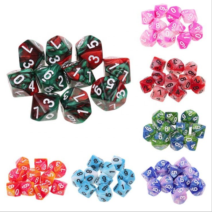 Custom Design Polyhedral Acrylic Dices 12 Sided Mix Dice Set