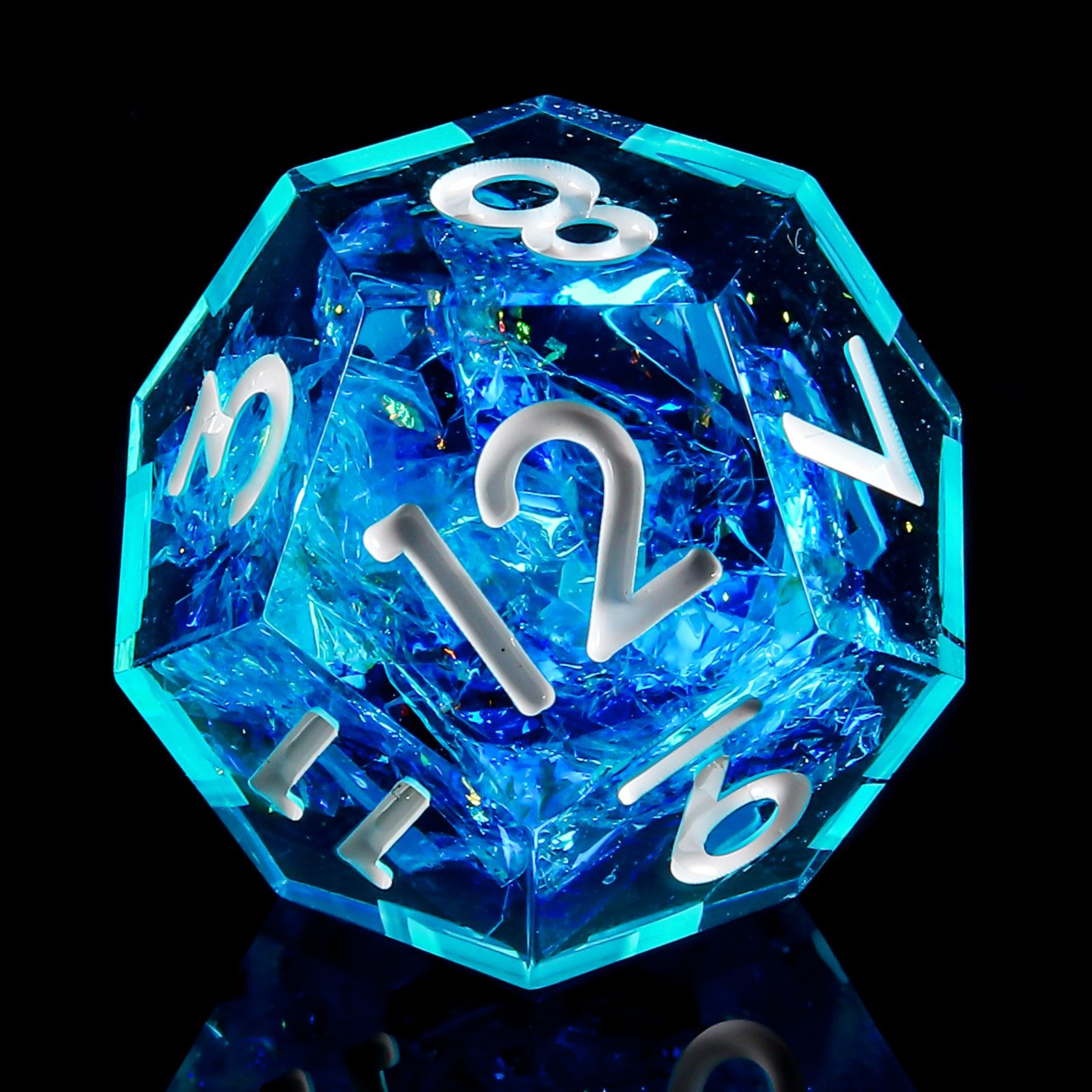 Custom Logo Dice Manufacturers Resin DND Dice Set D12 Handmade Sharps Edge 7 Piece RPG Dice Game for D&D Dungeons and Dragons