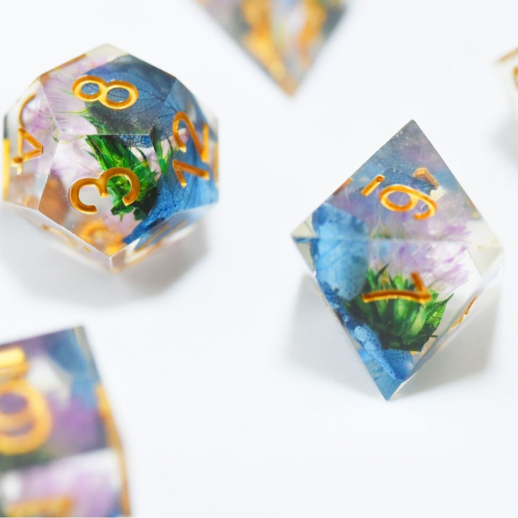 Hot Sale Acute Angle Dnd Dice Set Handmade Role Playing Cosmic Glitter Polyhedron Dungeons And Dragons Custom Dice