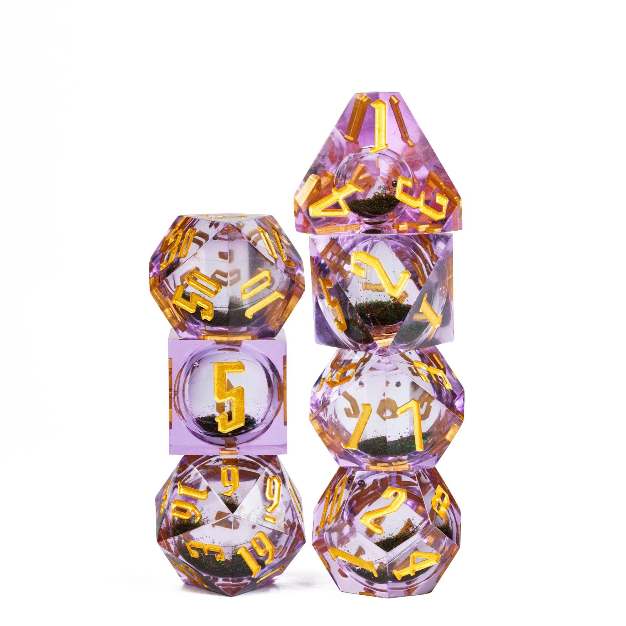 Udixi Custom Handmade Sharp Two-color Liquid resin Dice Dungeons and Dragons DND RPG board game Dice Set