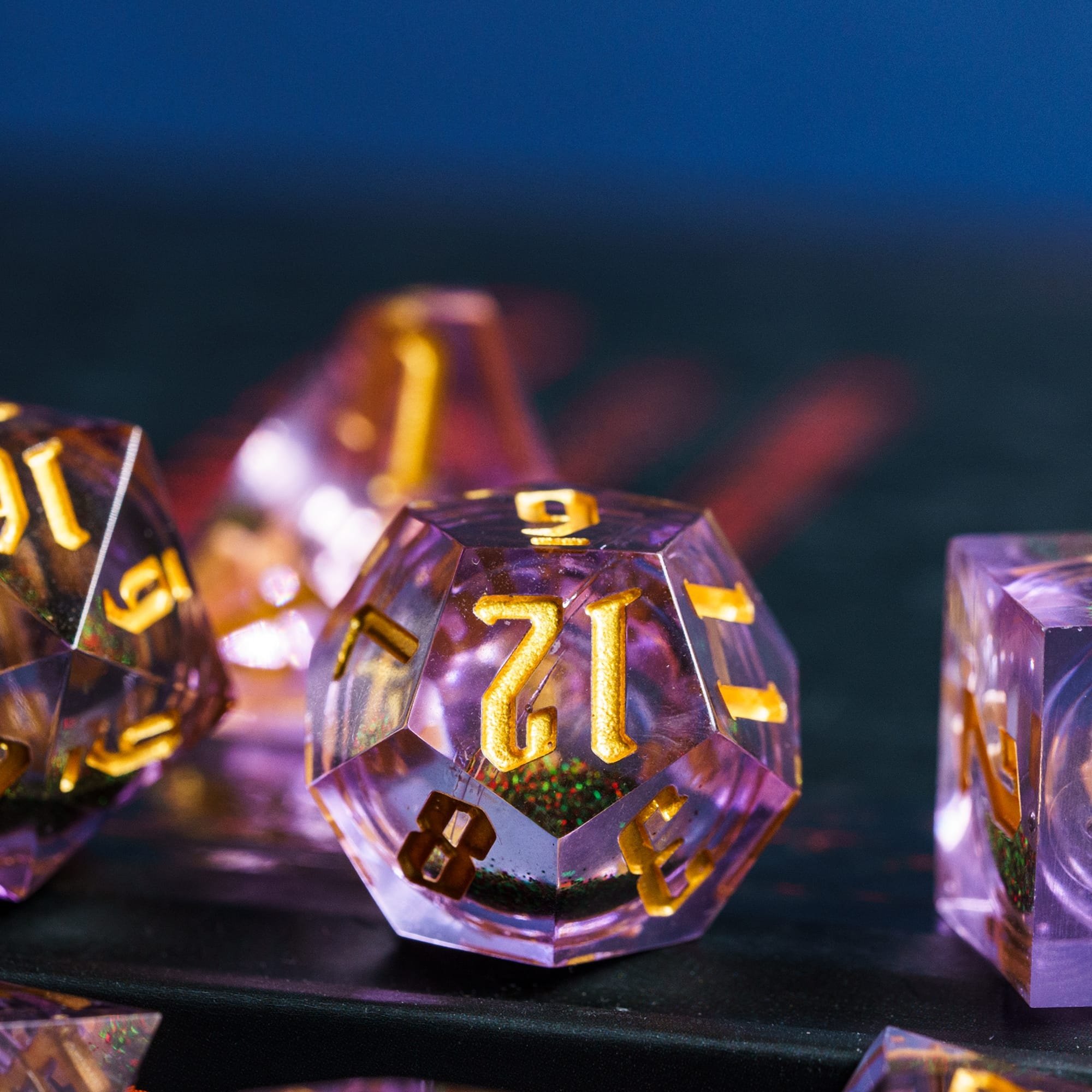 Udixi Custom Handmade Sharp Two-color Liquid resin Dice Dungeons and Dragons DND RPG board game Dice Set