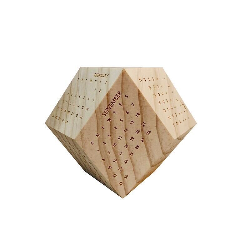 Custom 12-Sided Wood Calendar Dice Anniversary Gift Personalized Dice