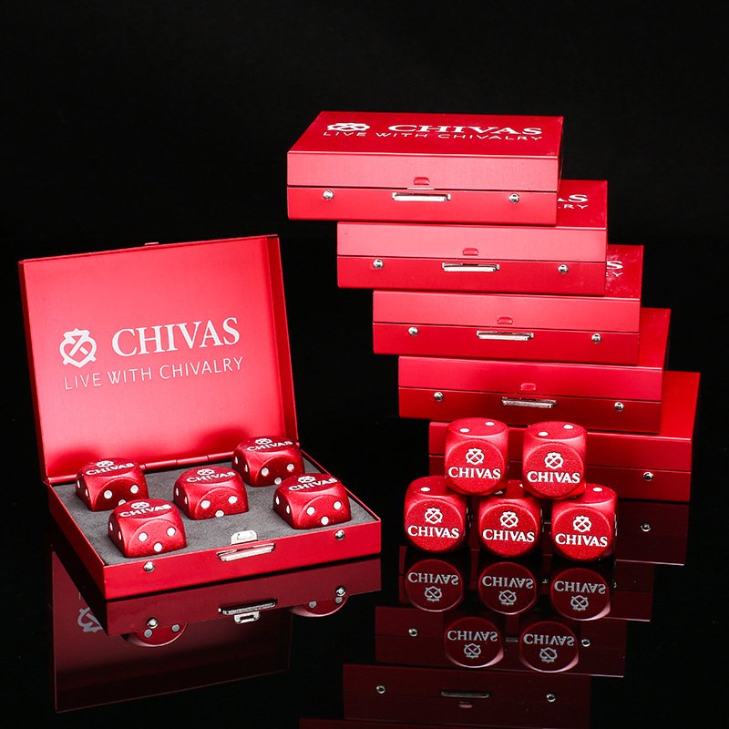 Customize Your Logo Creative Aluminum Alloy Dice Portable Aluminum Round Corner 16mm Dice Set Gift Wholesale