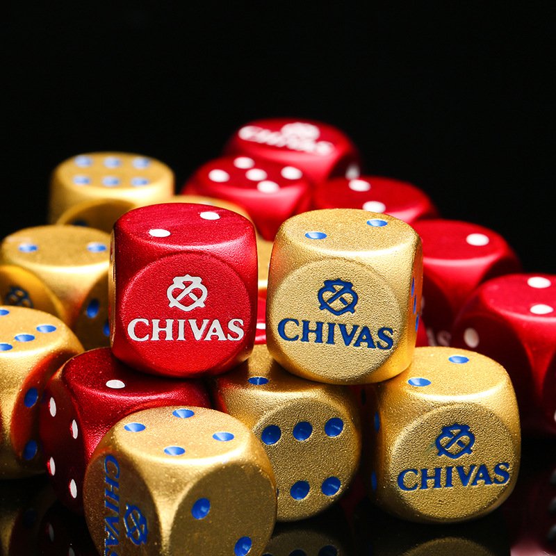 Customize Your Logo Creative Aluminum Alloy Dice Portable Aluminum Round Corner 16mm Dice Set Gift Wholesale