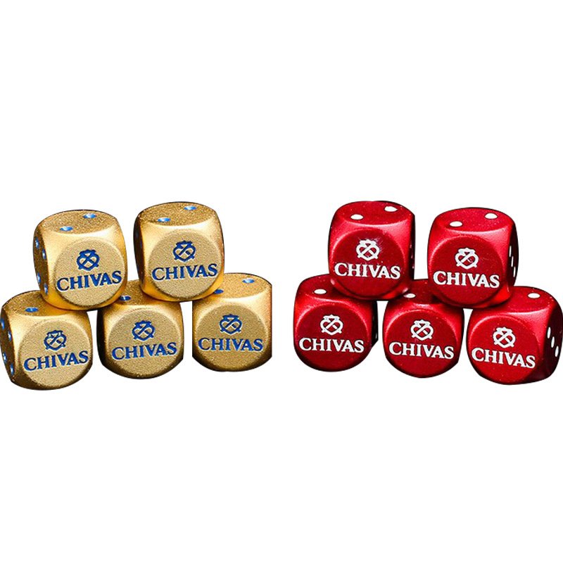Customize Your Logo Creative Aluminum Alloy Dice Portable Aluminum Round Corner 16mm Dice Set Gift Wholesale