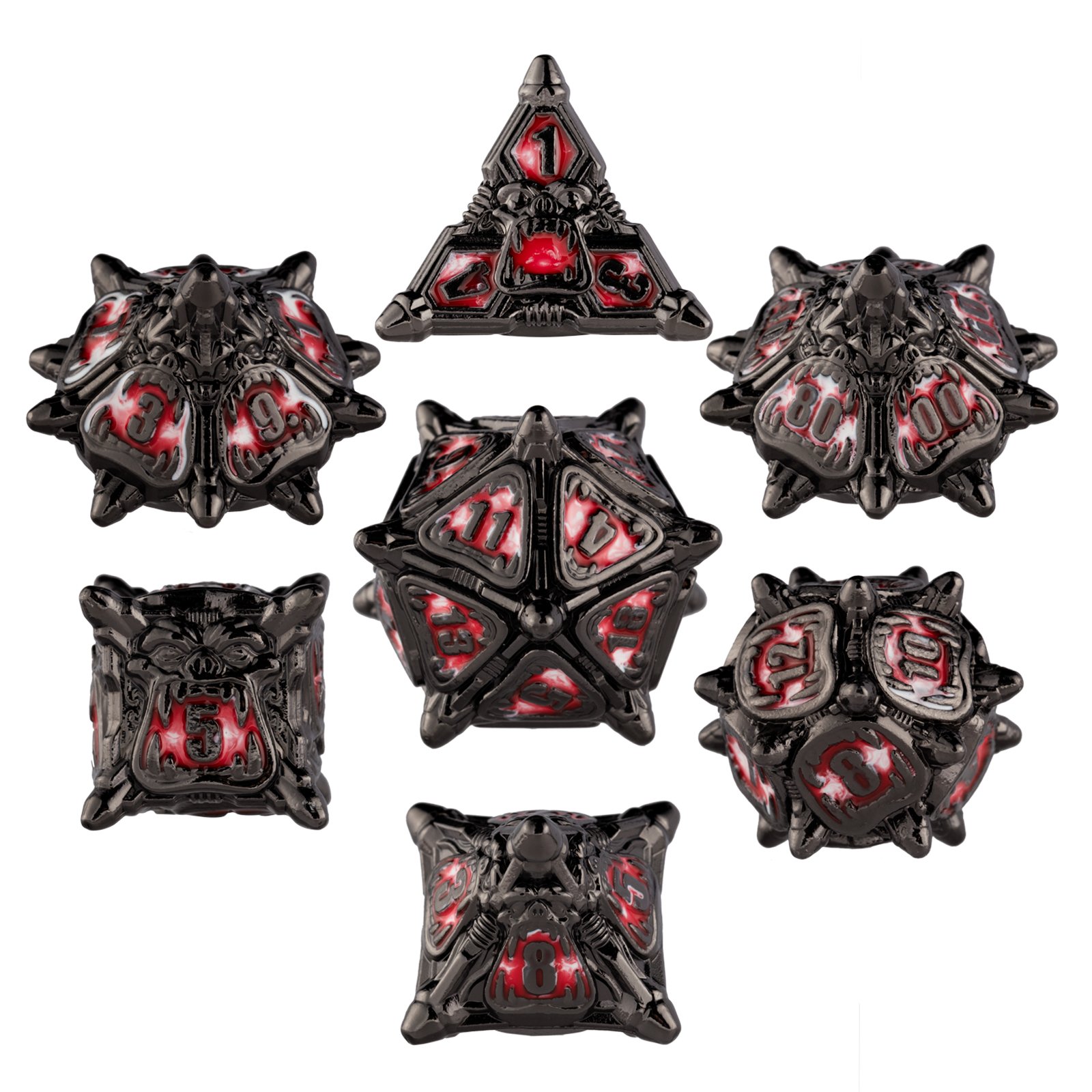 Factory Customized wholesale d&d metal dice set DND RPG game 7PCS Polyhedral Metal Dice Set For Table Game dnd dice set