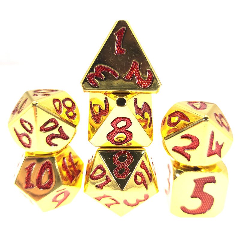 7pcs Polyhedral Dice Set d&d dice custom color number d20 Scale Green Glow dnd dungeons and dragons grow metal dice for Adult