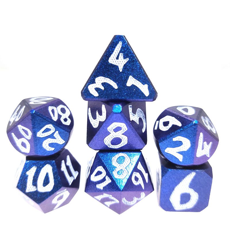7pcs Polyhedral Dice Set d&d dice custom color number d20 Scale Green Glow dnd dungeons and dragons grow metal dice for Adult
