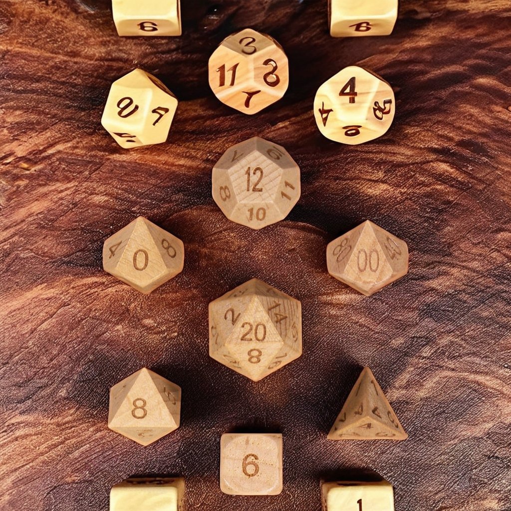 custom pine wood travel Meeple family toys story polyhedral 4 sided dice pawns accessories Wooden Components wooden dice set