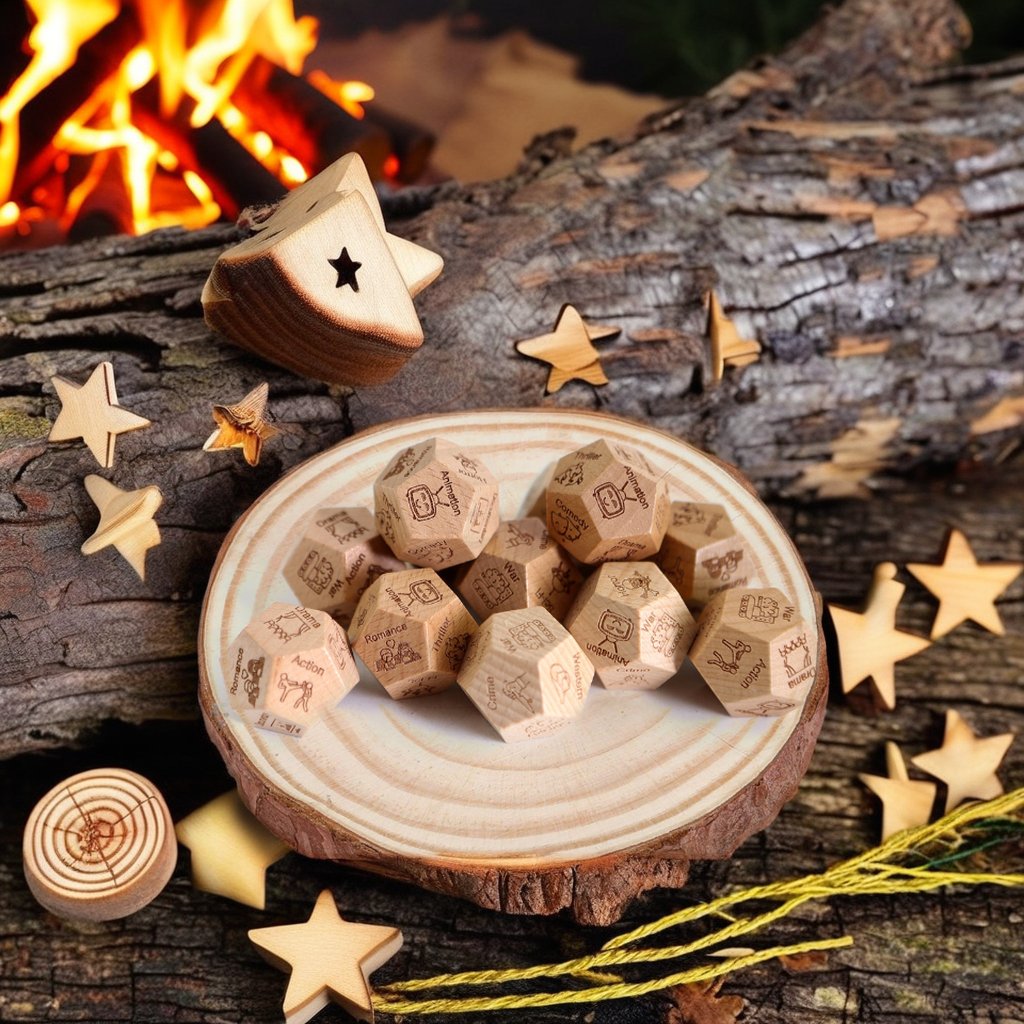 custom pine wood travel Meeple family toys story polyhedral 4 sided dice pawns accessories Wooden Components wooden dice set