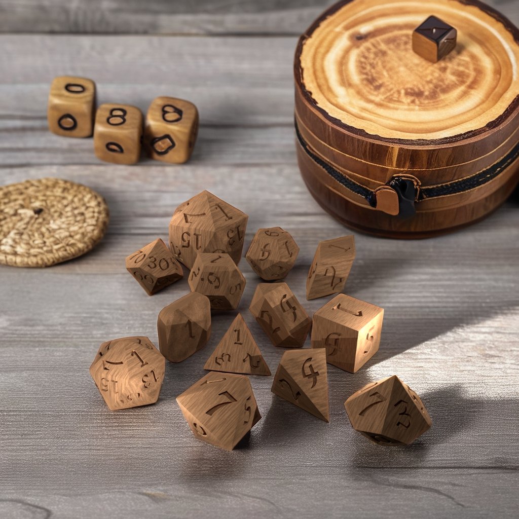 custom pine wood travel Meeple family toys story polyhedral 4 sided dice pawns accessories Wooden Components wooden dice set