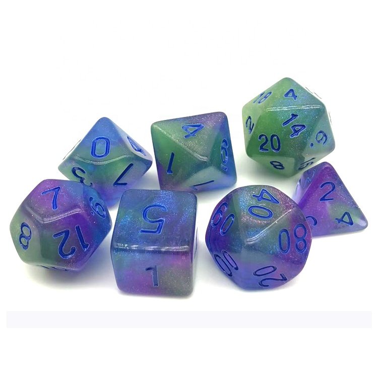 JMS OEM Dice Manufacturer Custom Glow In Dark Luminous DND Dice for Casino