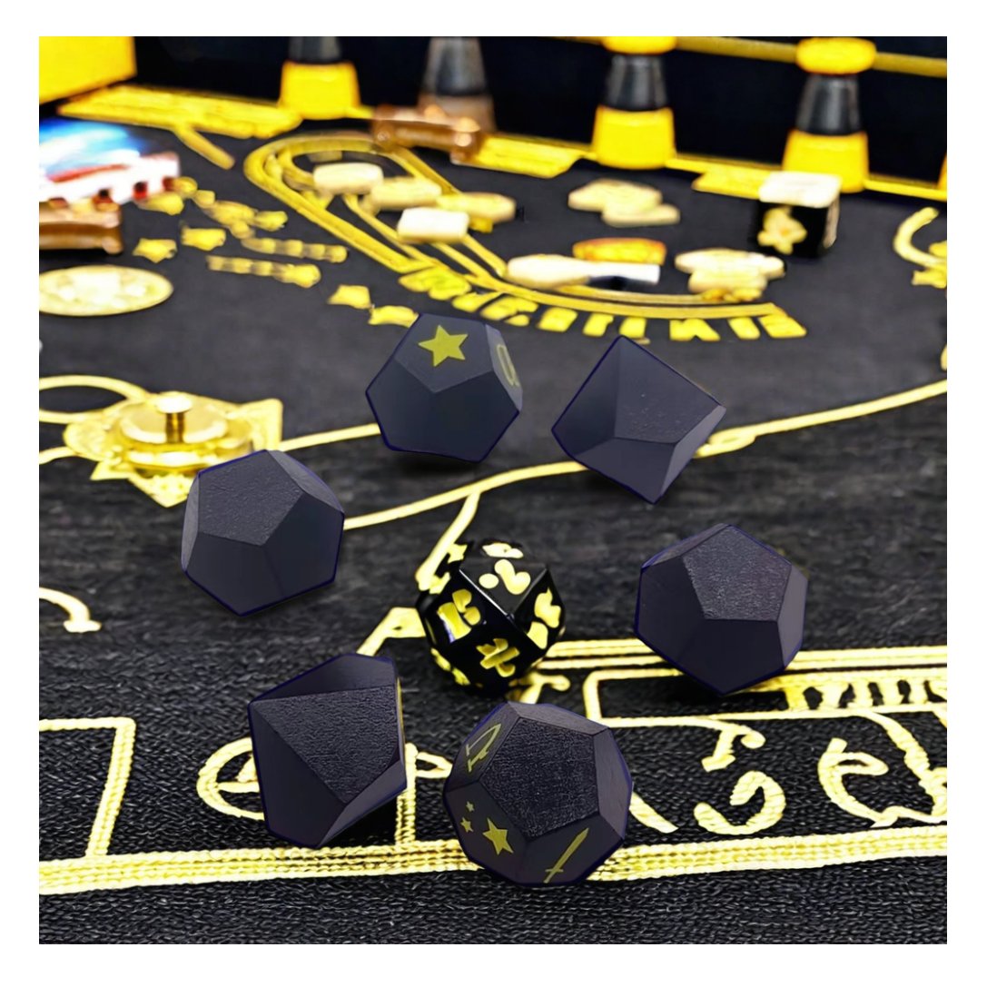Custom Logo 16mm Wooden Craft D20 Black Polyhedral Adult Games Dice Set 6 Sided Square Cornered Colored Crafts