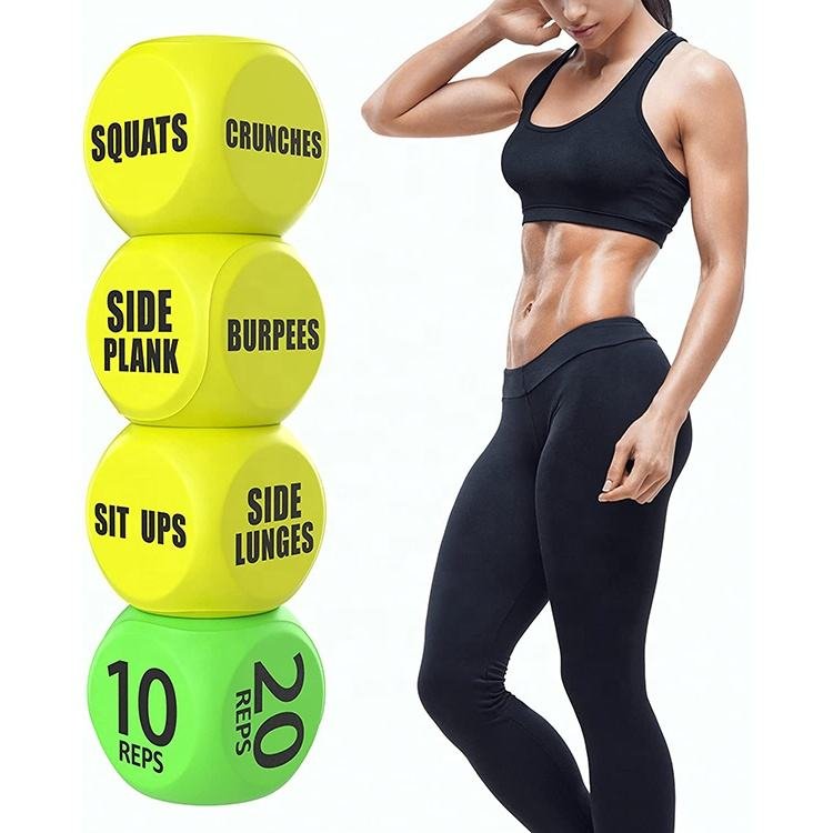 Fun Exercise Dice for Solo or Group Classes, 4-Sided Foam Fitness Dice Great Dynamic Exercise Equipment