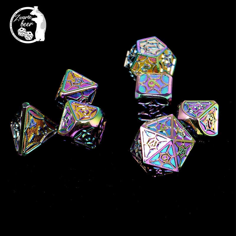 Custom Metal Dice Manufacturers colorful Polyhedral Board Game Loaded Dice game Set