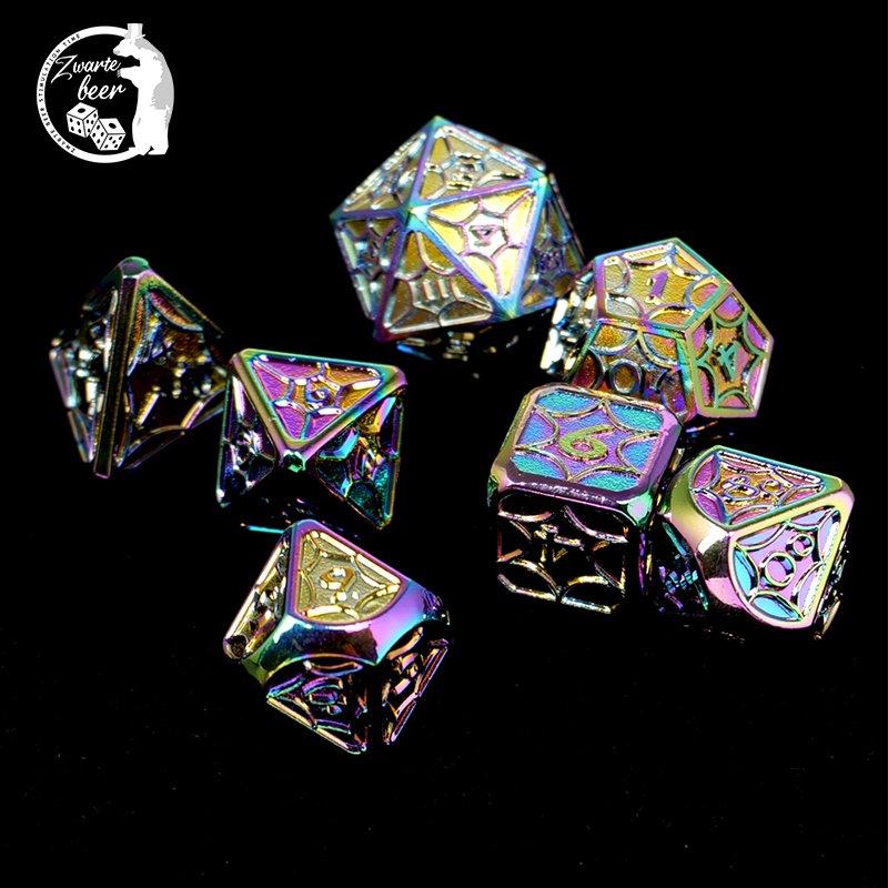 Custom Metal Dice Manufacturers colorful Polyhedral Board Game Loaded Dice game Set