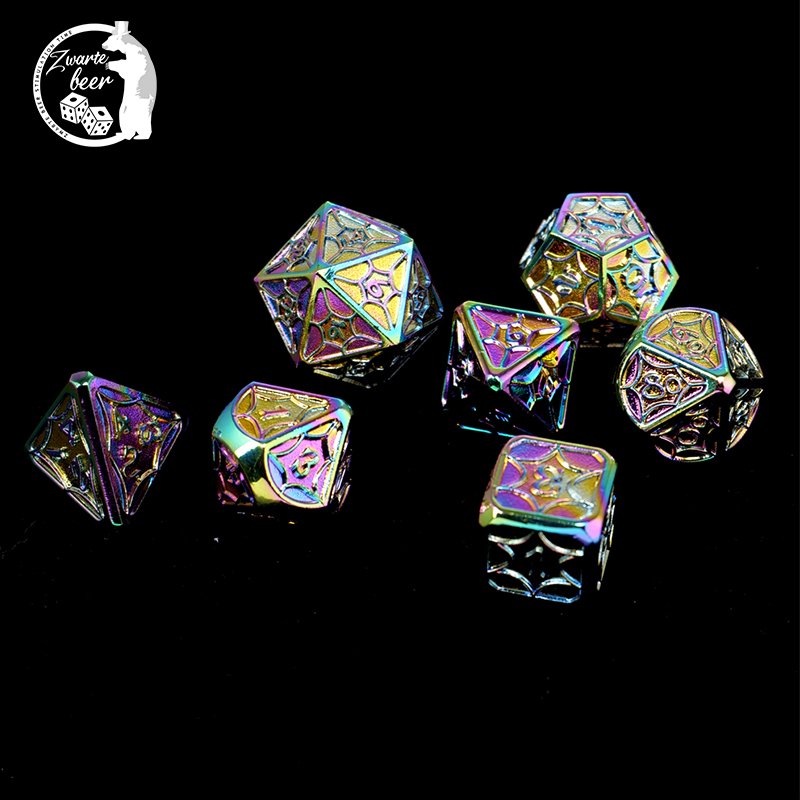 Custom Metal Dice Manufacturers colorful Polyhedral Board Game Loaded Dice game Set