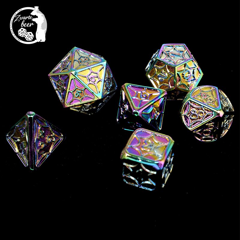Custom Metal Dice Manufacturers colorful Polyhedral Board Game Loaded Dice game Set