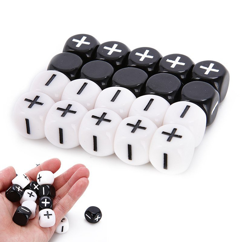 16MM Acrylic Dice Plus Minus Sign Solid Color Teaching Toy Dice Game D6 Custom dice