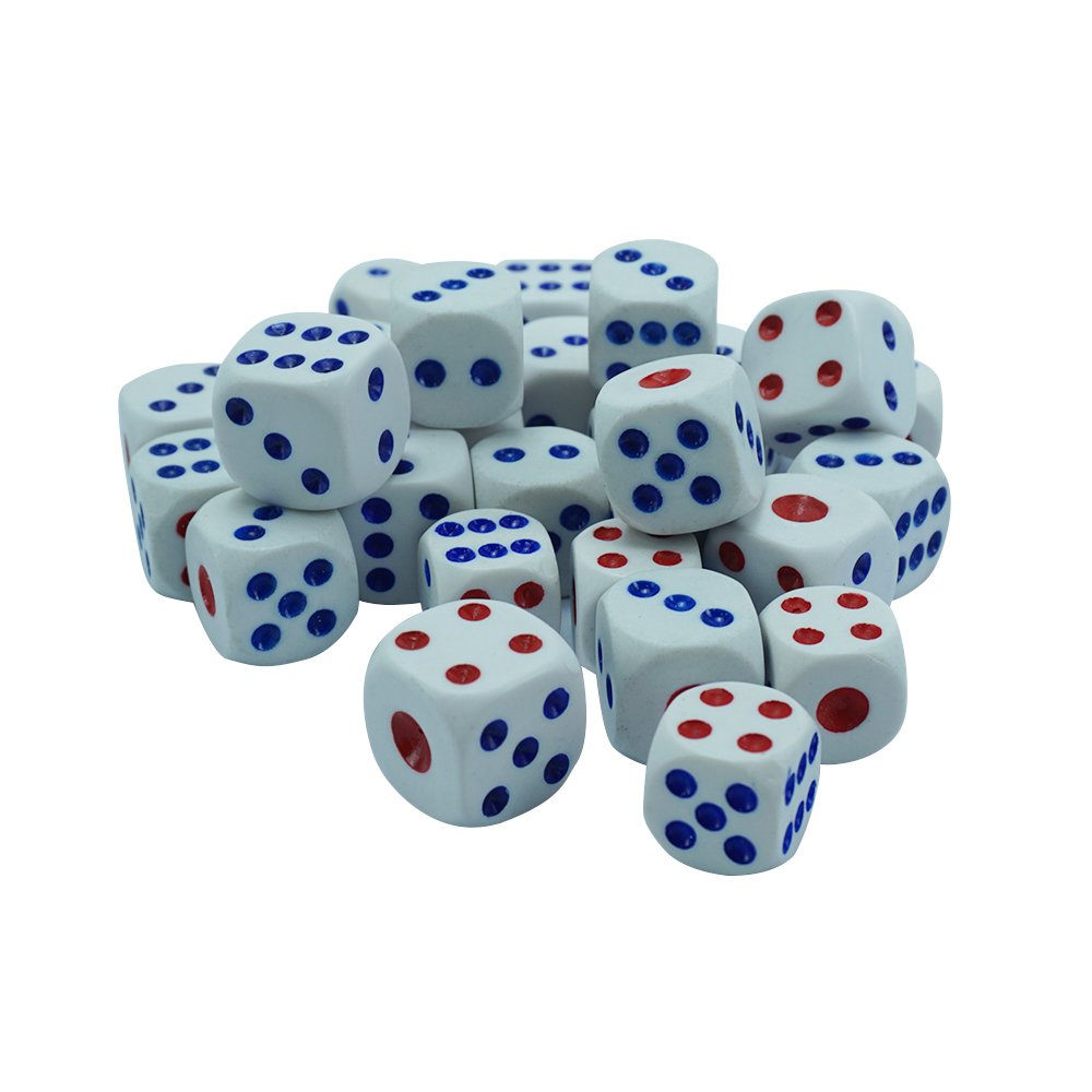 Wholesale classic 6 sided dice acrylic square cuble round corner 10 12 14 16 18 19 20mm with red dot 1 dot 4 for poker game