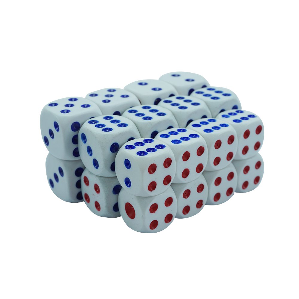 Wholesale classic 6 sided dice acrylic square cuble round corner 10 12 14 16 18 19 20mm with red dot 1 dot 4 for poker game