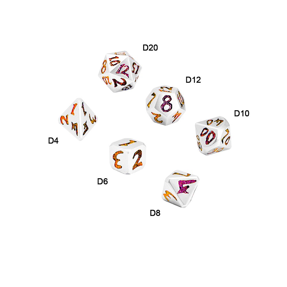 Hot Sales Custom Metal D20 Polyhedral Dnd Casino Game Zinc Alloy Dice Set