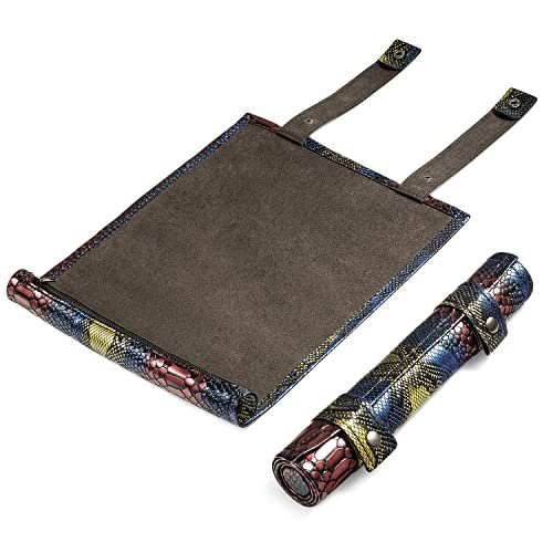 Custom Folding Folding Scroll PU Leather DND Dice Rolling Mat Bag Dice Holder