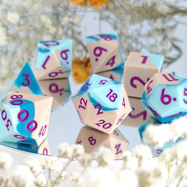 New Style Silicone Dice Mix Color Dice Polyhedral Shape 7 pcs DND RPG Dice for Board Games or Table Games