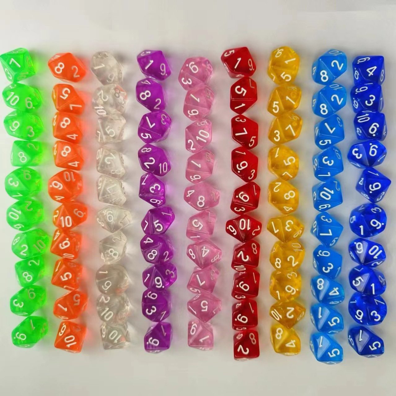 D10 Transparent Dice Acrylic Crystal Polyhedral Dice Dungeons And Dragons Custom Dice