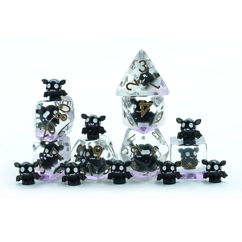 DND Dice 7-Die Polyhedral RPG Dice Set and Beautiful Inclusions