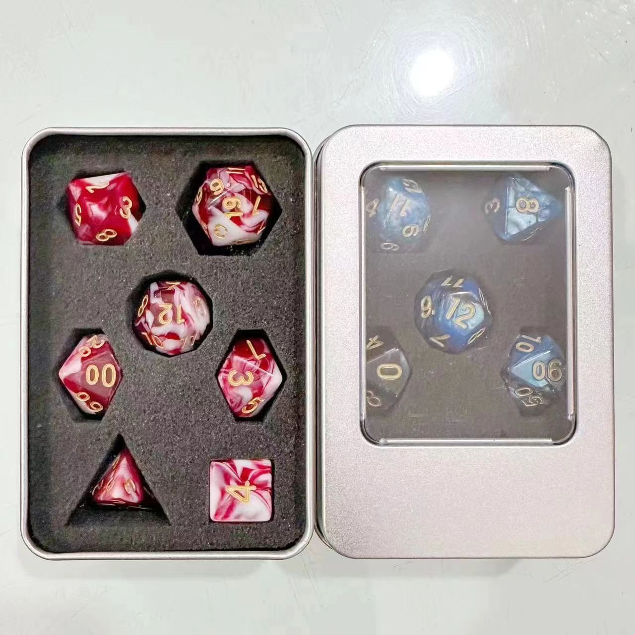Customized luxury game metal tin box with lid special box packaging for dice